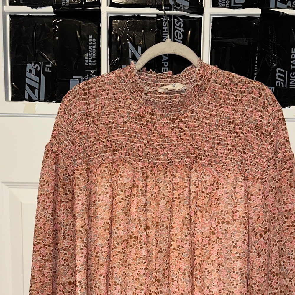 Multicolor Textured Long Sleeve Dress - Picture 4 of 8